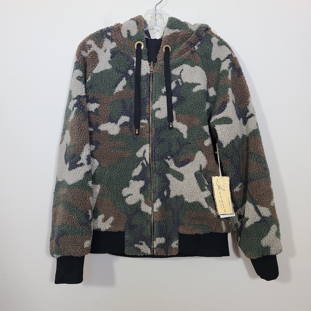 Vintage Havana Sherpa Camo Reversible Jacket